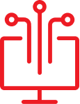 Red technology icon