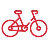 Red bicycle icon